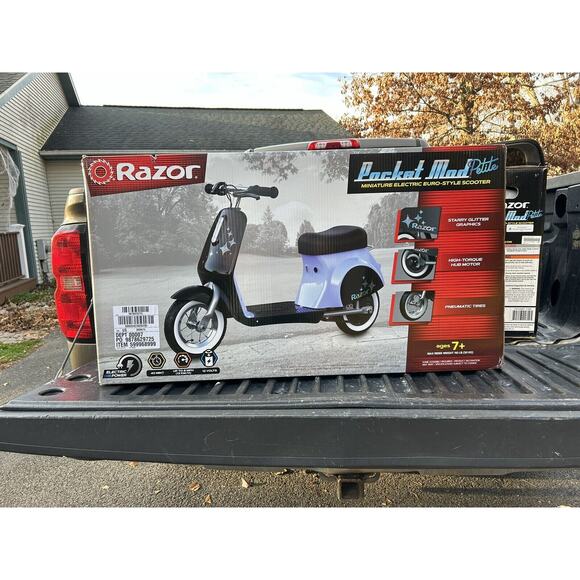 Razor Other - Razor Pocket Mod Petite - Purple, 12V Miniature Euro-Style Electric Scooter